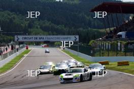 Start of the GT4 Race - #84 - Jack Mitchell / Josh Miller - Mahiki Racing Ginetta G56 GT4 Evo leads