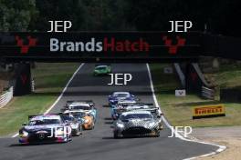#18 - Kevin Tse / Maximilian Gotz - 2 Seas Motorsport Mercedes-AMG GT3 Evo and #7 - Giacomo Petrobelli / Jonathan Adam - Blackthorn Aston Martin Vantage AMR GT3 Evo Lead Race Start