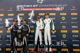 Endurance Cup Podium (l-r) #37 - Rupert Williams / John Ingram - Jolt Racing McLaren Artura, #12 - Ed McDermott / Seb Morris - Team Parker Racing Mercedes-AMG GT4