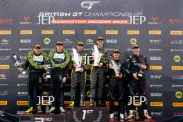 GT4 Silver Podium (l-r) #17 - Harry George / Luca Hopkinson - Optimum Motorsport McLaren Artura GT4, #69 - Luke Garlick / Blake Angliss - Mahiki Racing Ginetta G56 GT4 Evo, #14 - Branden Templeton / Chris Salkeld - Century Motorsport BMW M4 GT4