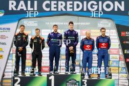 Overall Podium (l-r) #12 Romet Jurgenson / Siim Oja - M-Sport Ford World Rally Team - Ford Fiesta MK II, #3 Jon Armstrong / Shane Byrne - M-Sport Ford World Rally Team - Ford Mk II, #1 Miko Marczyk / Szymon Gospodarczyk - Skoda Fabia RS