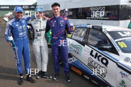 #1 - Jake Hill - Laser Tools Racing with MB Motorsport - BMW 330i M Sport, #99 - Charles Rainford - LKQ Euro Car Parts Racing with WSR - BMW 330i M Sport and #2 - Daryl DeLeon - WSR - BMW 330i M Sport