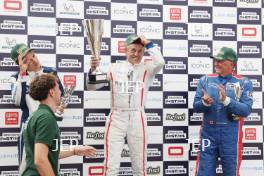 Silverstone Festival, Silverstone 2025, 22rd-24th August 2025. Free for editorial use only. Podium (l-r) #17 Werner D Ansembourg - Pescarolo LMP1, #16 Steve Brooks - Peugeot 90X, #5 Keith Frieser - Zytek 09S 