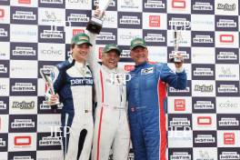 Silverstone Festival, Silverstone 2025, 22rd-24th August 2025. Free for editorial use only. Podium (l-r) #17 Werner D Ansembourg - Pescarolo LMP1, #16 Steve Brooks - Peugeot 90X, #5 Keith Frieser - Zytek 09S 