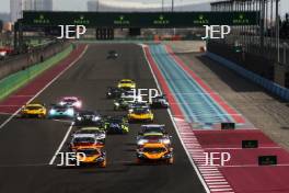 The #95 United Autosports McLaren 720S LMGT3 Evo of Darren Leung, Sean Gelael and Marino Sato and The #59 United Autosports McLaren 720S LMGT3 Evo of James Cottingham, Sebastian Baud and Gregoire Saucy lead
