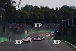 The #12 Cadillac Hertz Team JOTA Cadillac V-Series.R Hypercar of Alex Lynn, Norman Nato and Will Stevens Leads Race Start