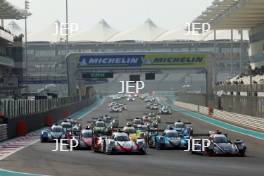 #5 UNITED AUTOSPORTS / Oreca 07 - Gibson / Giorgio Roda / Gregoire Saucy / Mikkel Jensen - Dubai Autodrome Leads Race Start