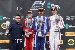 Race  2 Podium of #11 - Cash Felber - Fortec Motorsports, #55 - Jarrett Clark - Virtuosi Racing and #83 - Jaber Alsabah - Xcel Motorsport