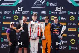 Podium of #7 - Theo Palmer - Hitech, #51 - Dries Van Langendonck - Rodin Motorsport and #5 - Scott Lindblom - Hitech