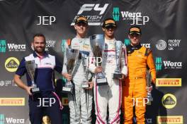 Overall Podium of #10 - Lewis Wherrell - JHR Developments, #83 - Jaber Alsabah - Xcel Motorsport and #51 - Dries Van Langendonck - Rodin Motorsport