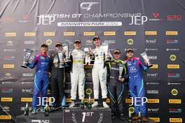 GT3 Overall Podium (l-r) #18 - Kevin Tse / Chris Lulham - 2 Seas Motorsport - Mercedes-AMG GT3 Evo, #63 - Rob Collard / Hugo Cook - Barwell Motorsport - Lamborghini Huracan GT3 Evo2, #15 - Charles Dawson / Aaron Walker - 2 Seas Motorsport - Mercedes-AMG GT3 Evo