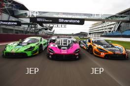#3 - Callum Macleod / Garnet Patterson - Optimum Motorsport - McLaren 720S GT3 Evo, #9 - Mark Smith / Martin Plowman - Paddock Motorsport - McLaren 720S GT3 Evo and #77 - Morgan Tillbrook / Ben Barnicoat - McLaren 720S GT3 Evo