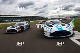 #18 - Kevin Tse / Ben Green - 2 Seas Motorsport - Mercedes-AMG GT3 Evo and #97 - John Hartshorne / Ronan Pearson / Jonny Adam - GBR Stratton Motorsport - Aston Martin Vantage AMR GT4 Evo
