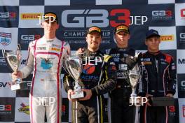Race 3 Podium (l-r0 #7 - Lucas Fluxa - Xcel Motorsport, #18 - Flynn Jackes - Elite Motorsport, #1 - Maxim Rehm - Rodin Motorsport, #20 - Nikita Bedrin - VRD Racing