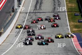 Start of Race 1 - #1 - Maxim Rehm - Rodin Motorsport and #2 - Martin Molnar - Rodin Motorsport lead