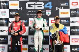 Podium of #7 - Enzo Hallman - Hillspeed, #76 - Josh McLean - Pace Performance and #5 - Emmilio Valentino Del Grosso - Elite Motorsport
