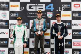 Podium of #18 - Torrin Byrne - Pace Performance, #3 - Alex O'Grady - KMR Sport and #28 - Dayton Coulthard - Douglas Motorsport