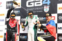 Podium of #7 - Enzo Hallman - Hillspeed, #76 - Josh McLean - Pace Performance and #5 - Emmilio Valentino Del Grosso - Elite Motorsport