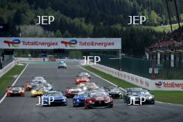 Start of the LMGT3 Race - #78 Akkodis ASP Team - Lexus RC F LMGT3 - Tom Van Rompuy / Hadrien David / Esteban Masson leads